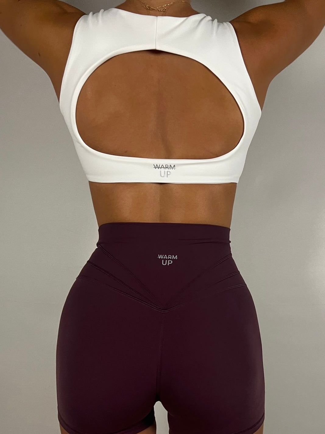 White Open back bra