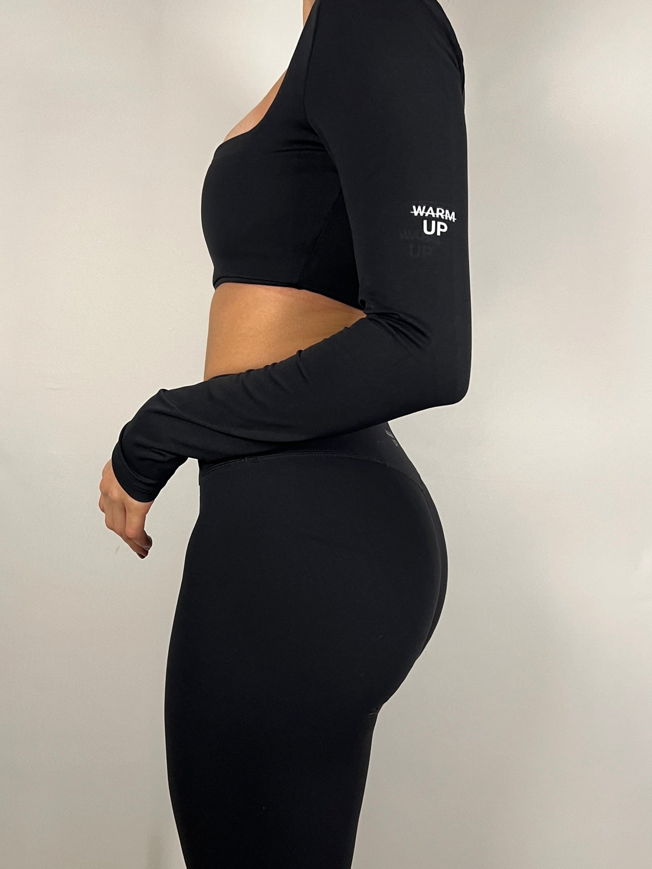 Black Square Neck Timeless Crop