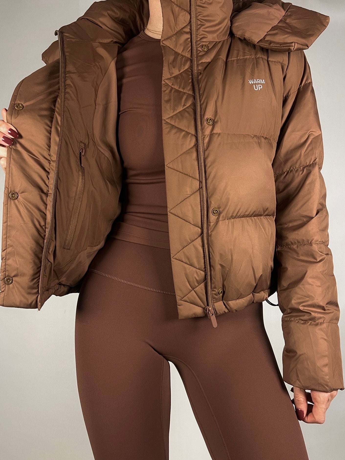 Layer Up Puffer Jacket- Dark Brown