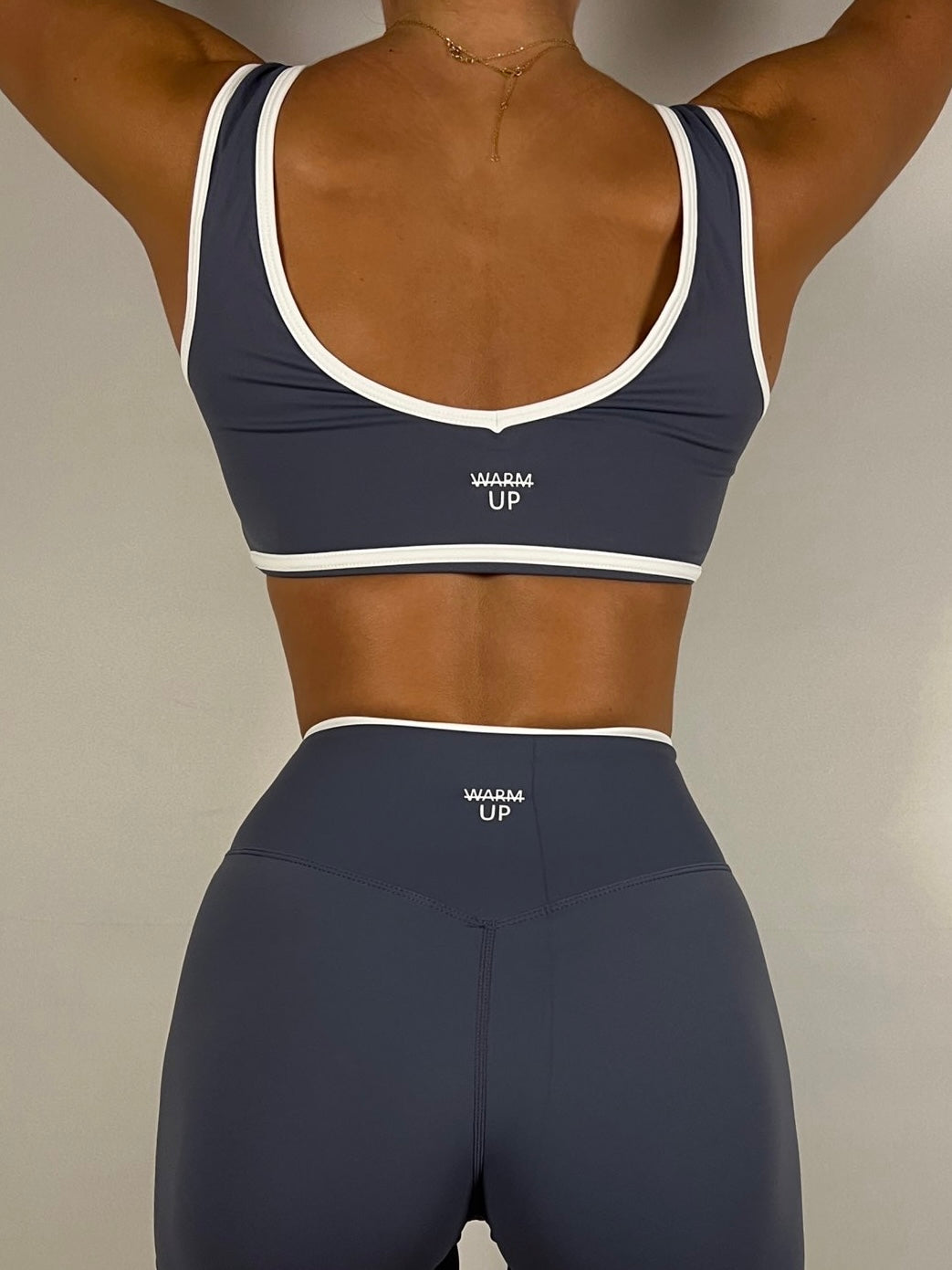 Blue Grey Contrast Bra