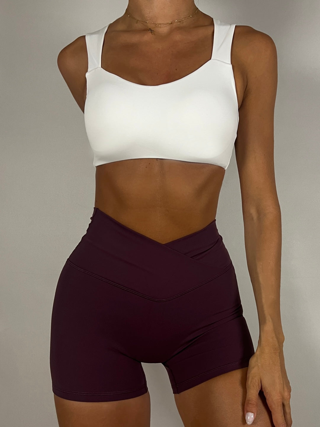 White Open back bra