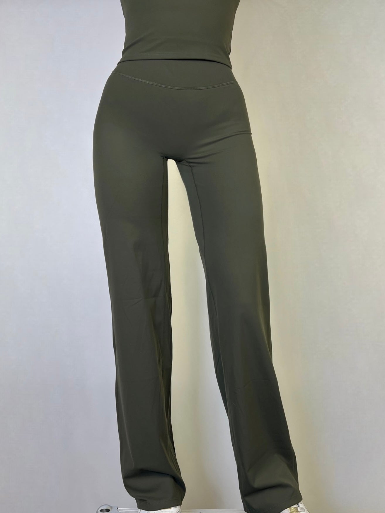 Olive Green Soft Motion Straight Leg Pants