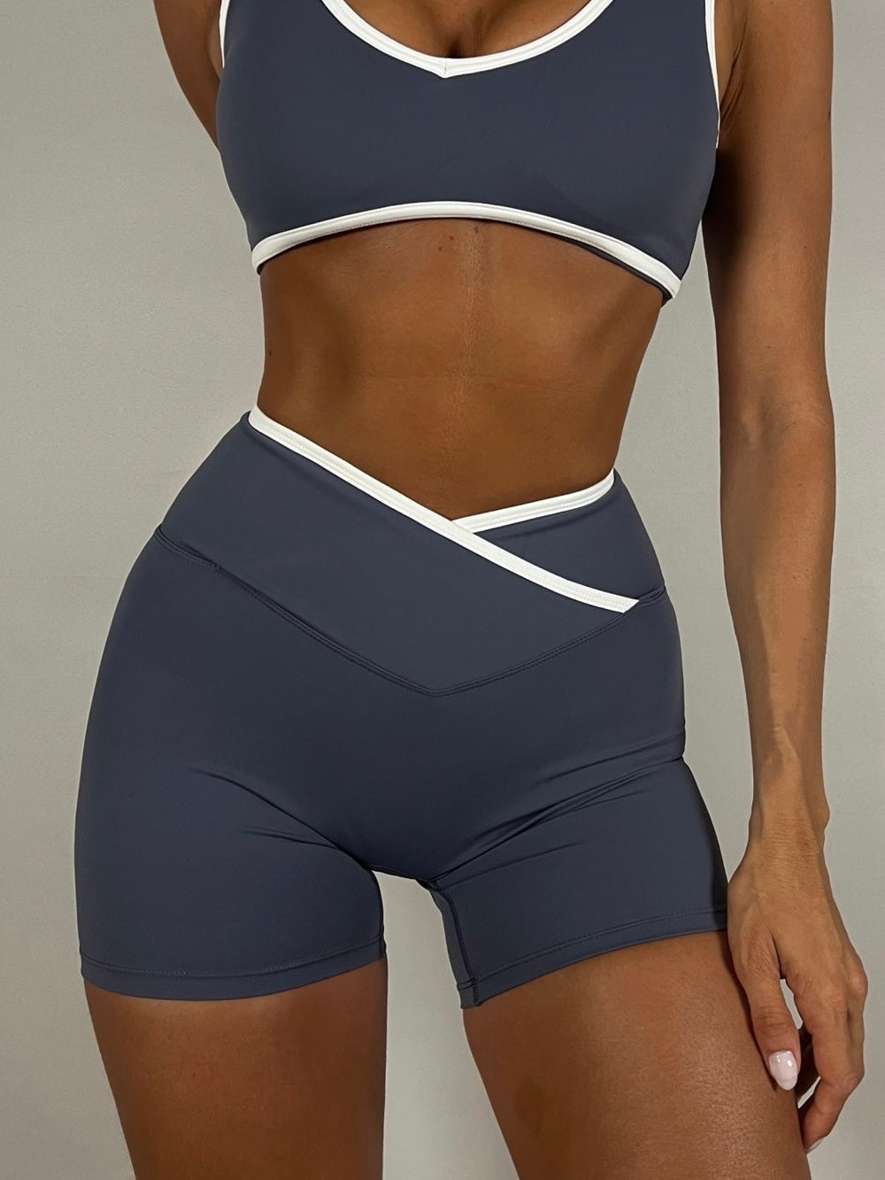 Blue grey Contrast v Shorts