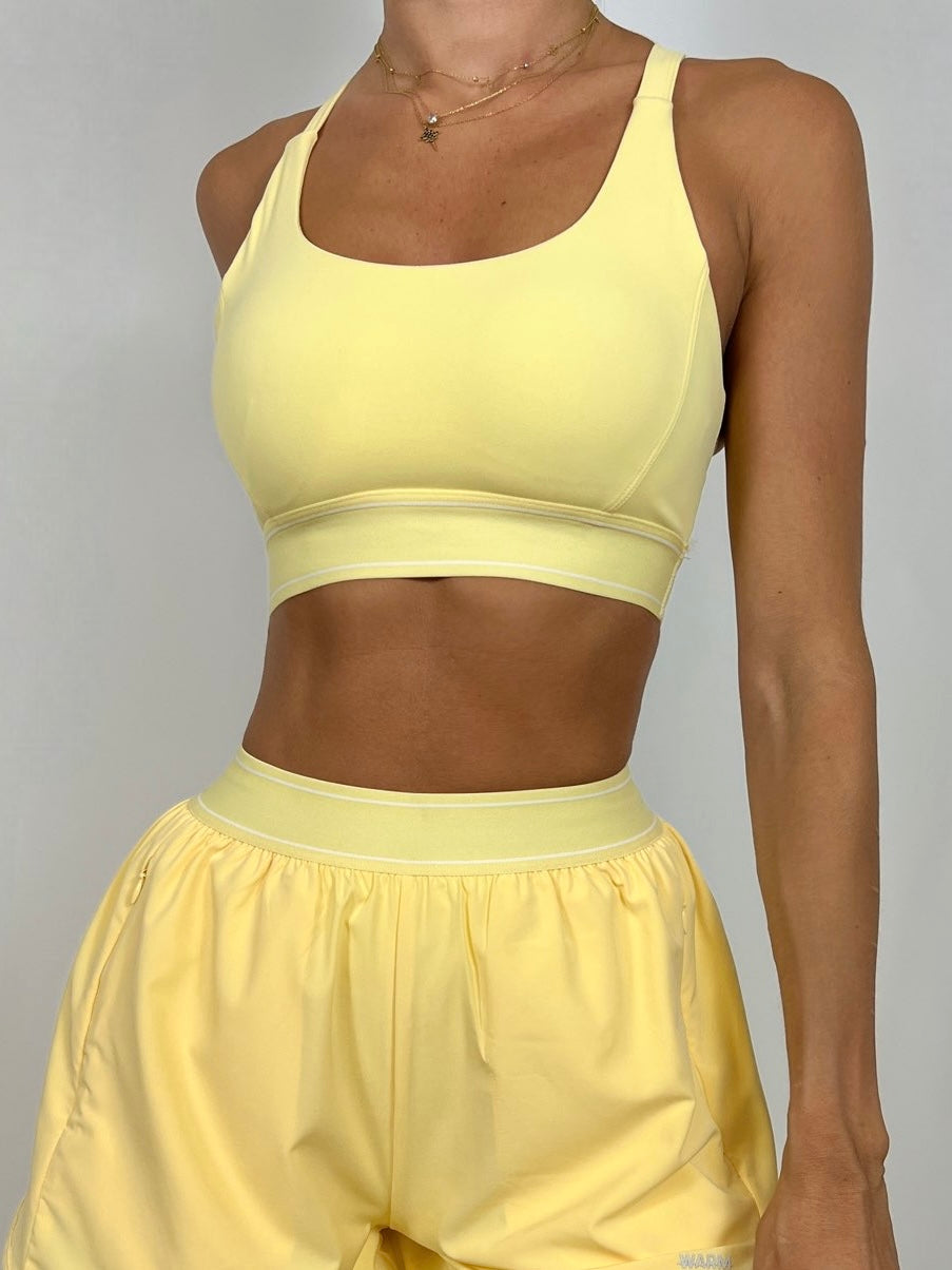 Pastel Yellow Flow Bra