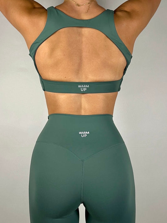 Jade green Hollow Back Bra