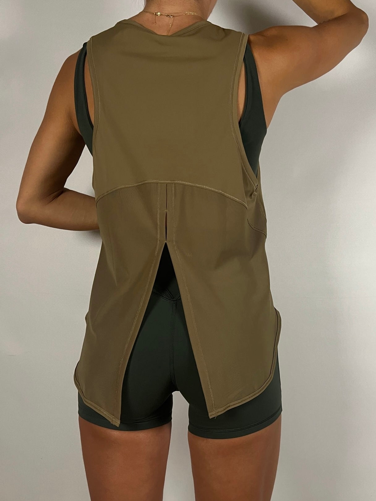 Safari Brown Activelux Loose tank top