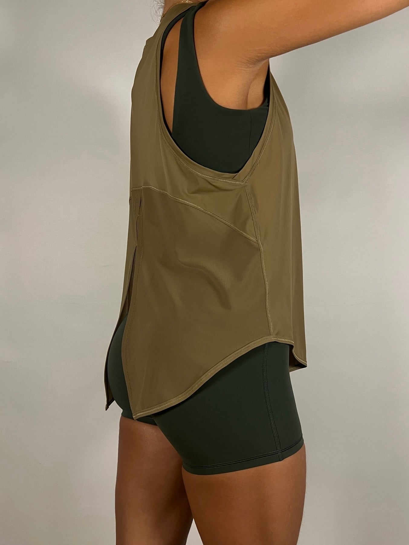 Safari Brown Activelux Loose tank top