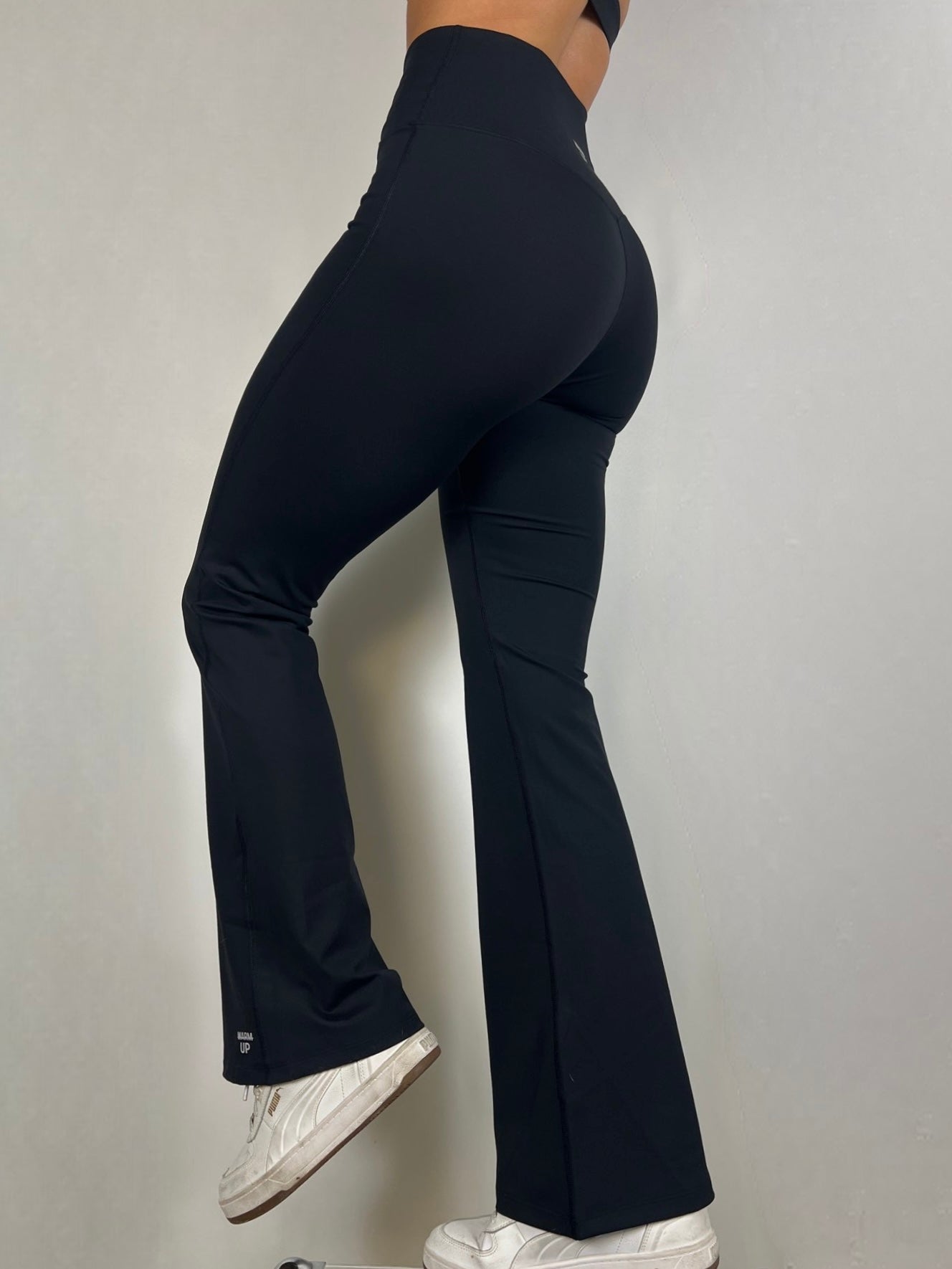 Black V flared Pants