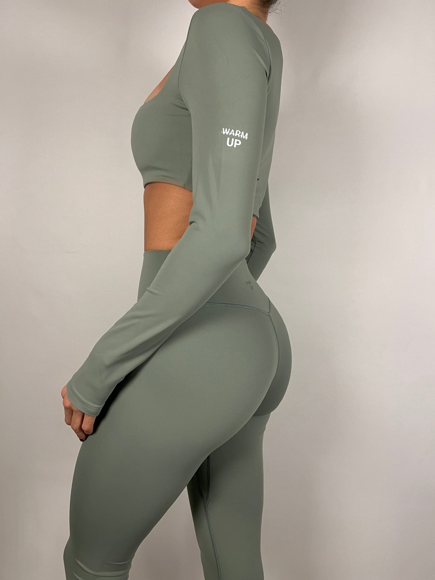 Sage Green Square Neck Timeless Crop
