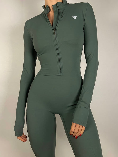 Jade Green Long sleeve Jumpsuit