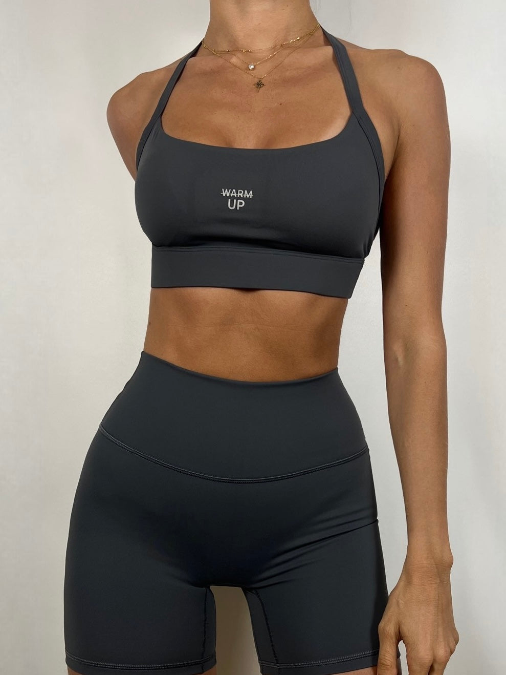 Charcoal Grey Halter bra