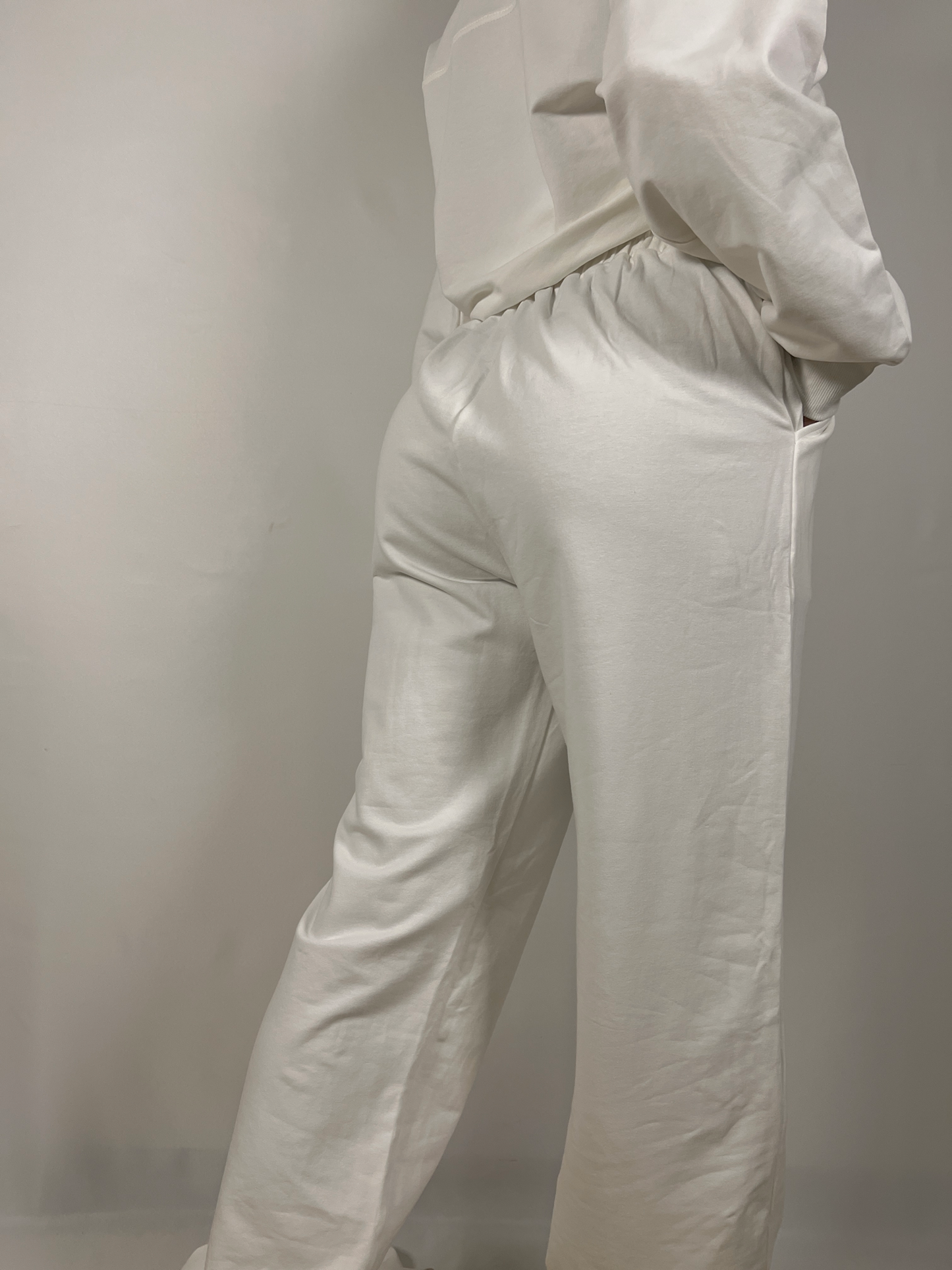 Pearl white drawstring lightweight Sweatpants