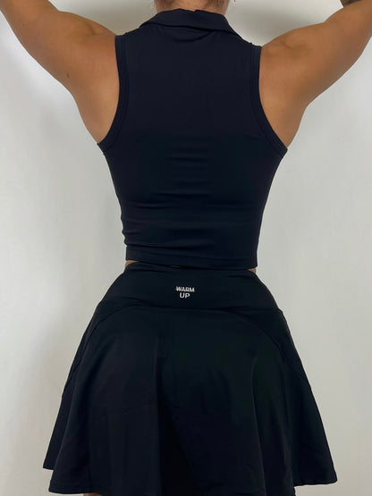 Black zip up top