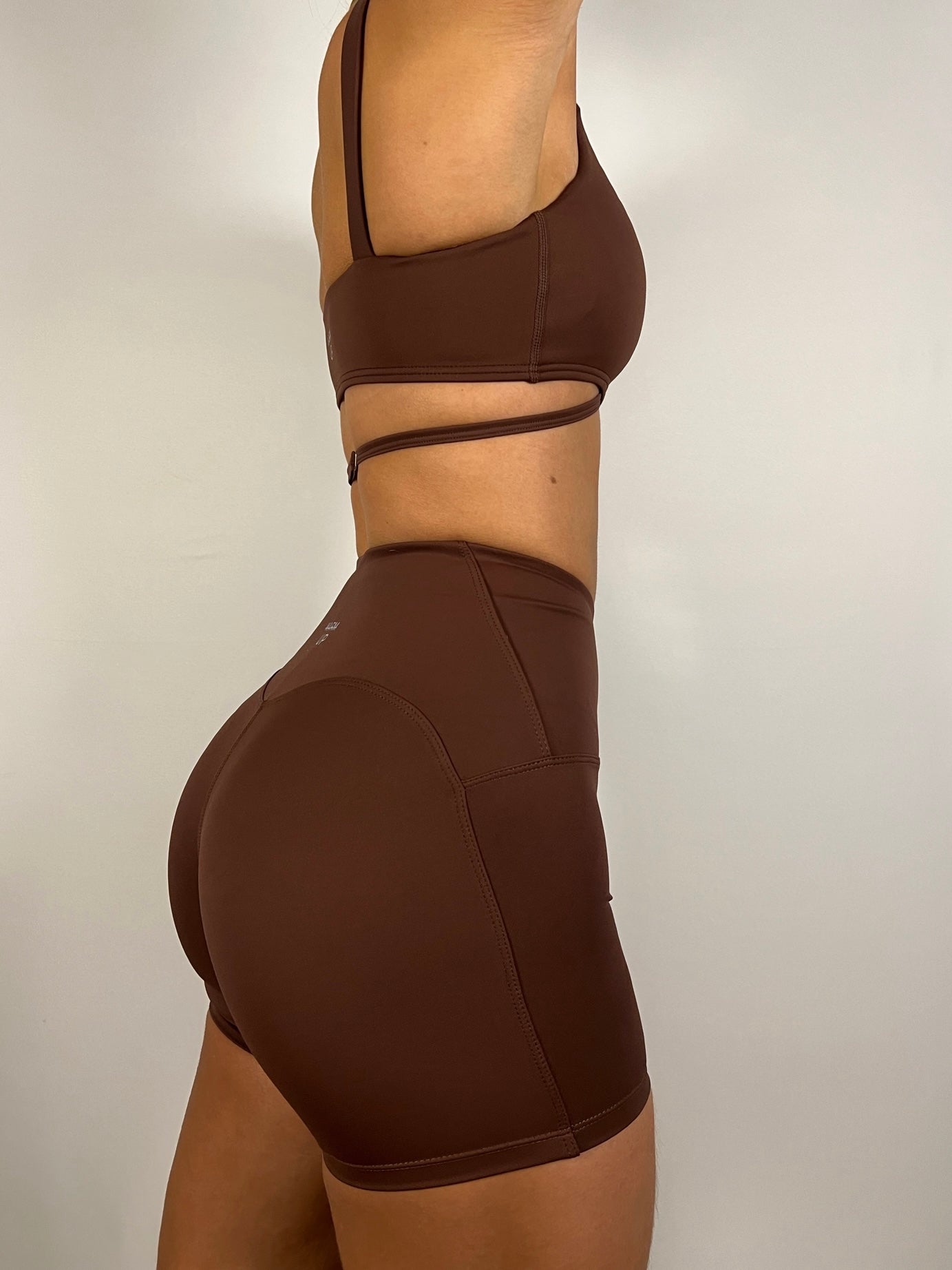 Chocolate Brown Strapped sports bra