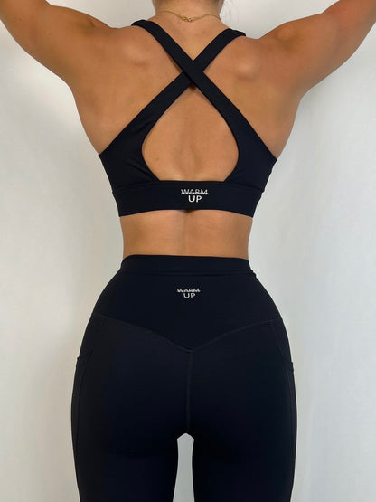 Black Cross power Bra