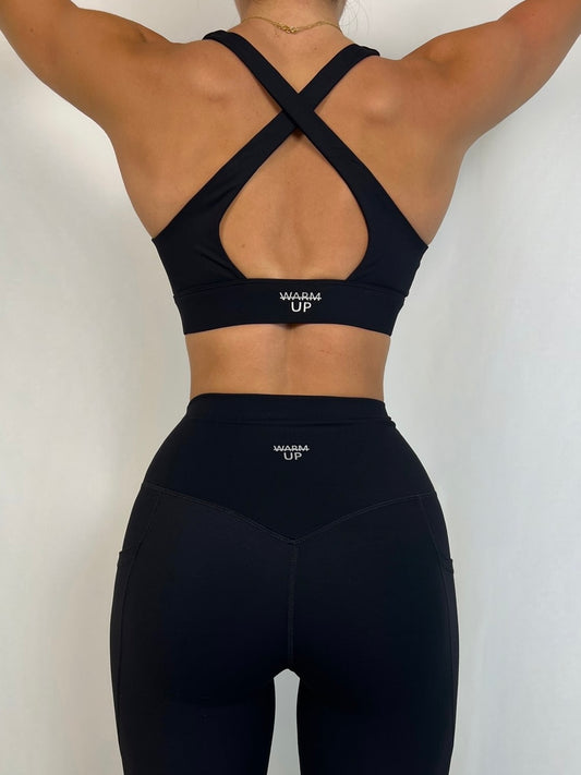 Black Cross power Bra