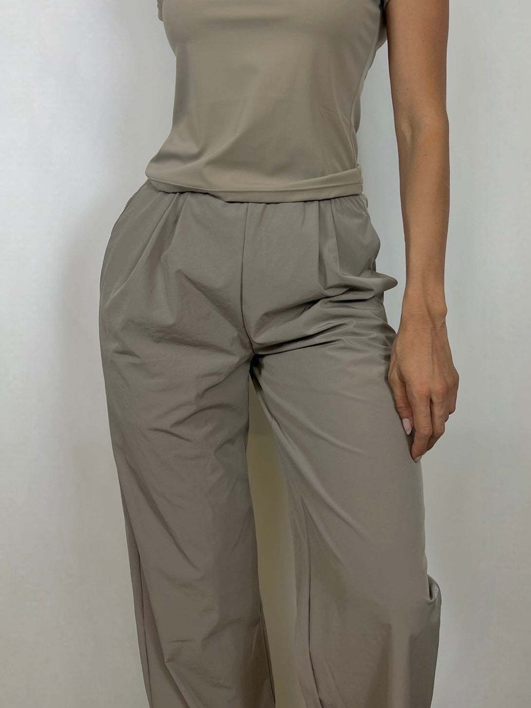 Almond Beige Flow Pants