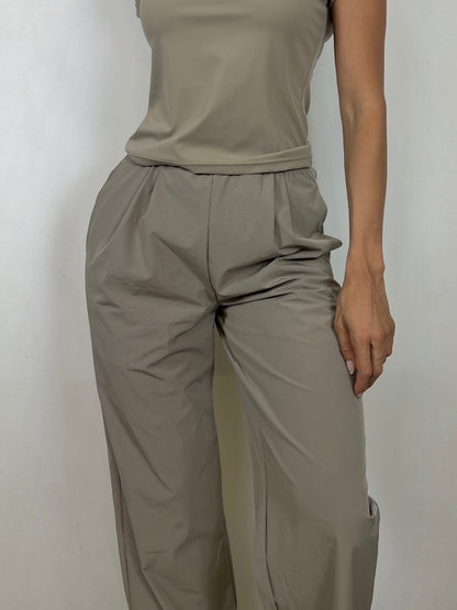 Almond Beige Flow Pants