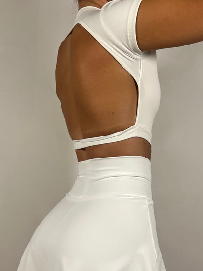 White Open Back T-shirt