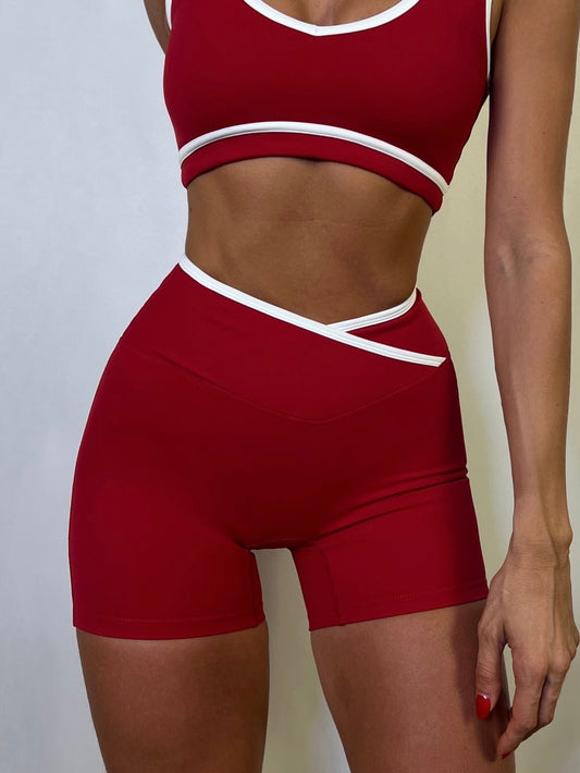 Lover Red Contrast Shorts