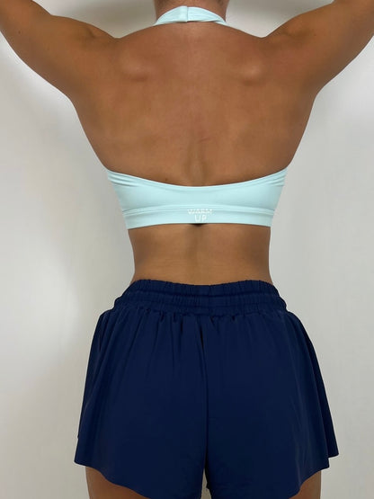 Cyan Blue Halter Bra