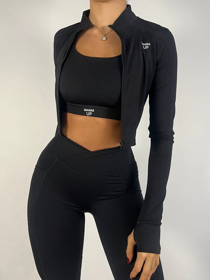 Charcoal Black Cropped Sculpt jacket