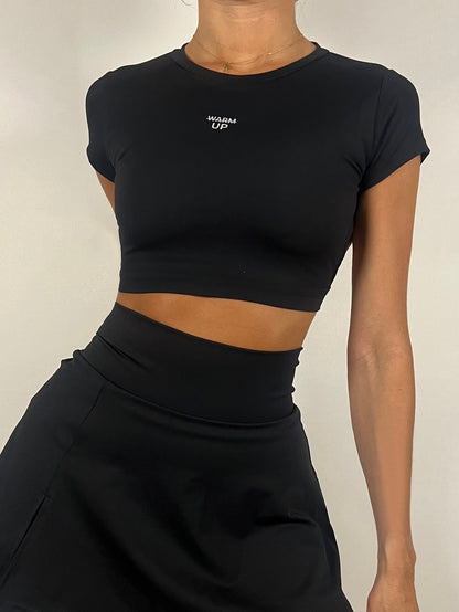 Black Open Back T-Shirt