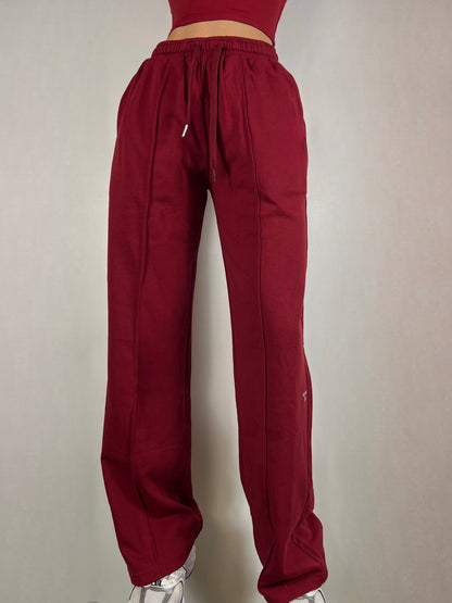 Burgundy Lightweight Wide fit Joggers