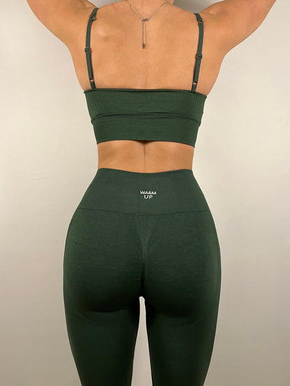 Dark Green Impact Seamless Bra