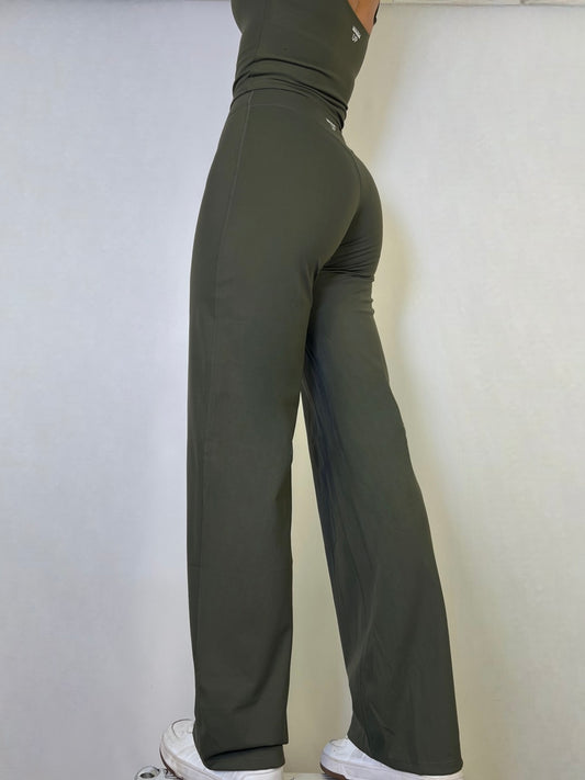 Olive Green Soft Motion Straight Leg Pants