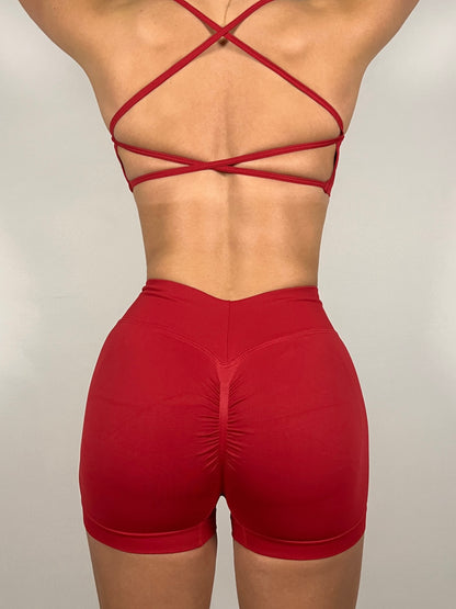 Cherry Red V Back Shorts