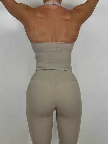Light Taupe Halter Neck tank Top