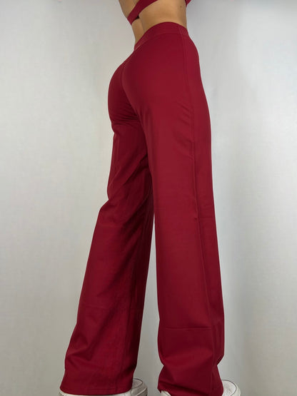 Cranberry Red Soft motion Straight pants