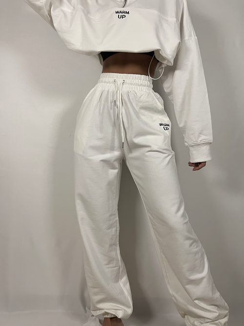 Pearl white drawstring lightweight Sweatpants