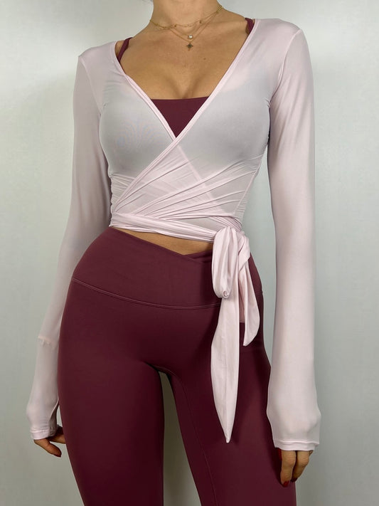 Powder pink Wrap Top