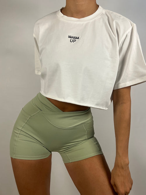 Pearl white Cropped T-shirt