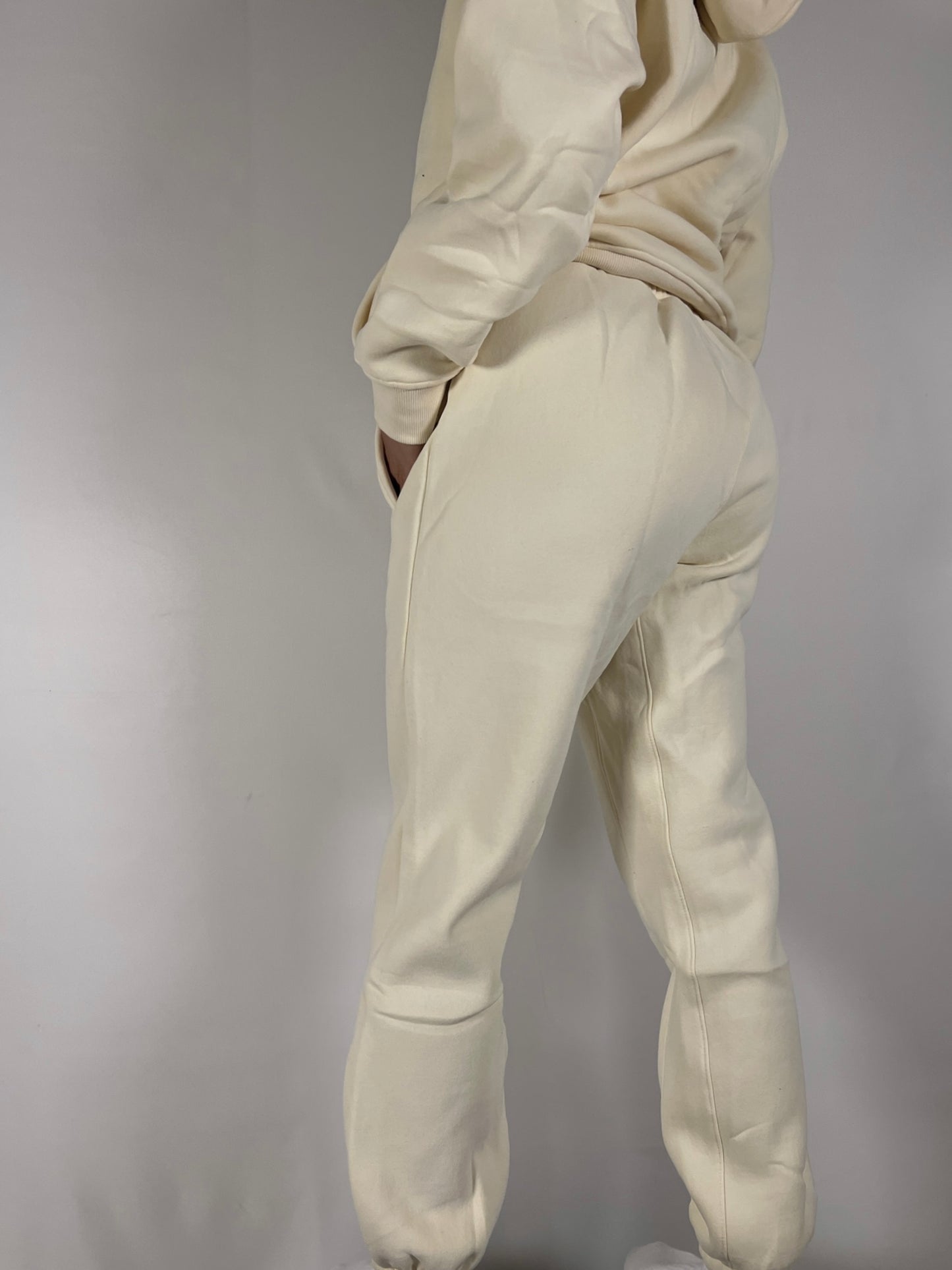 Ivory White Thick Oversized Sweatpants