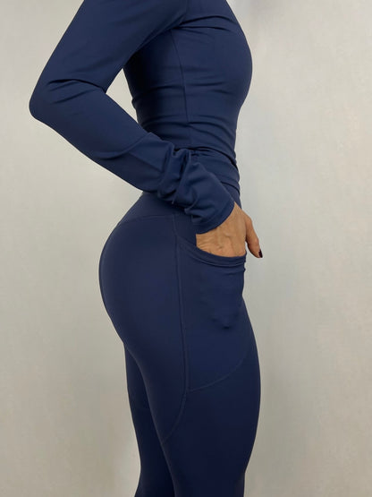 Navy Blue Timeless Leggings with side pockets
