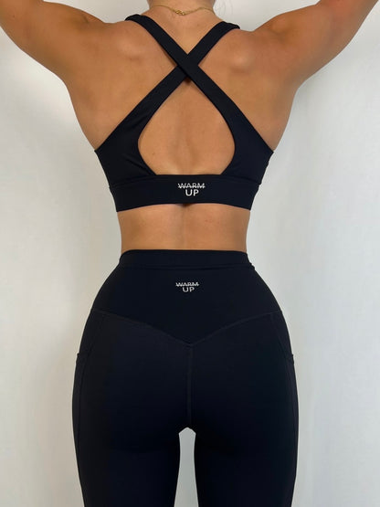 Black Cross power Bra