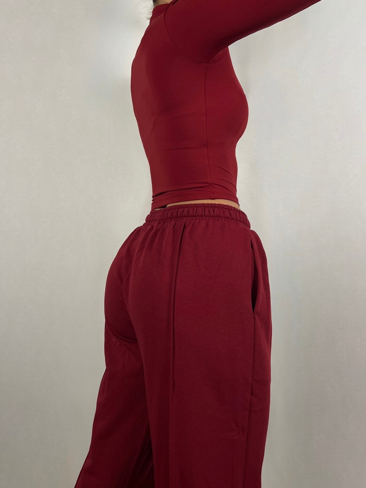 Burgundy Basic long sleeve top