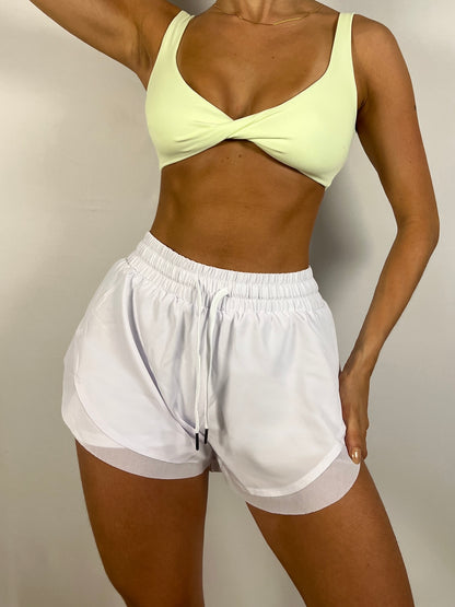 White Flowy Shorts