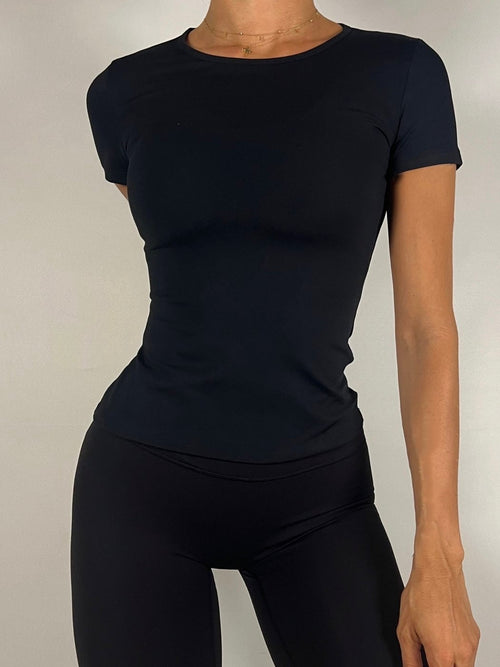 Black Soft motion Longline T-shirt