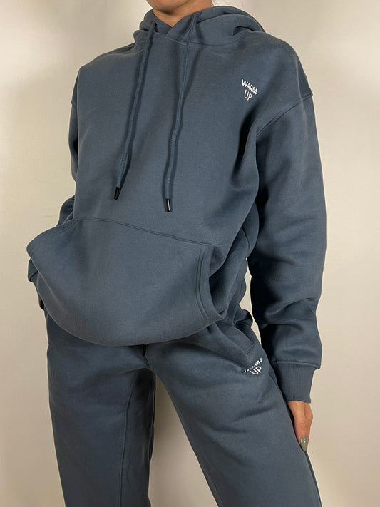 Hazy Blue Thick Oversized Hoodie
