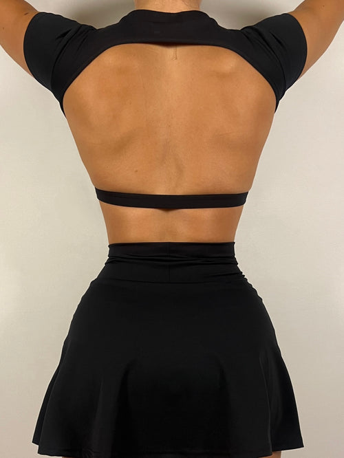 Black Open Back T-Shirt