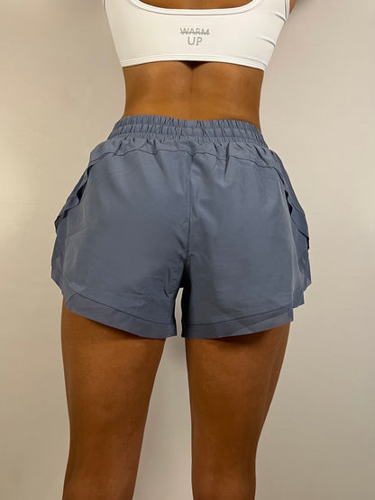 Blue Flowy Shorts