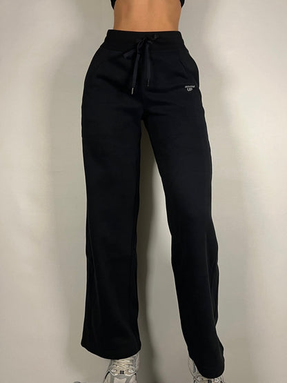 Black Wide fit Sweatpants