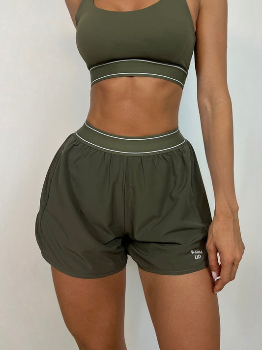 Safari Green Flow Running shorts