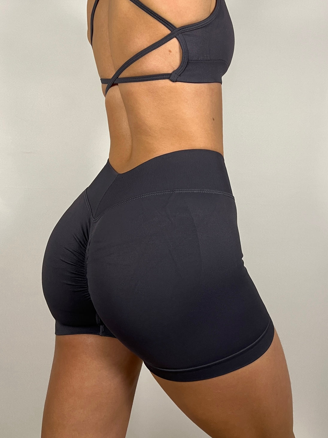 Dark Grey V Back Shorts