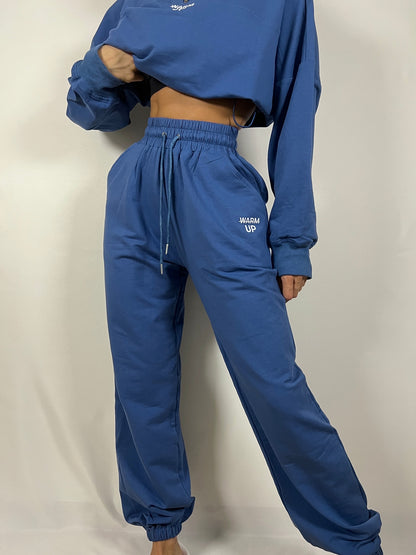 Azure drawstring lightweight sweatpants