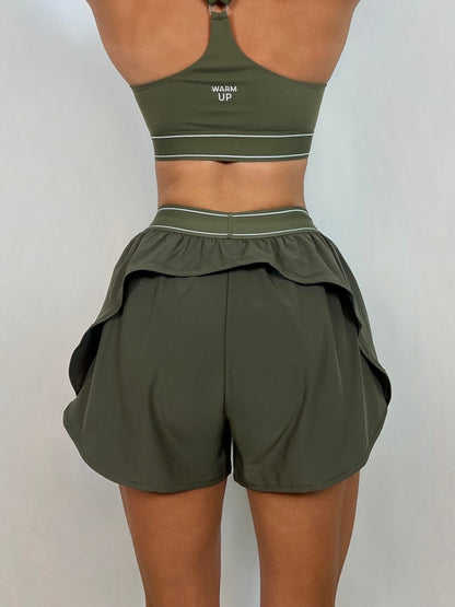Safari Green Flow Running shorts